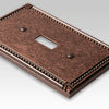 Imperial Bead Tumbled Aged Bronze Cast - 1 Toggle / 1 Duplex Wallplate