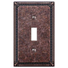 Imperial Bead Tumbled Aged Bronze Cast - 1 Toggle Wallplate - Wallplate Warehouse