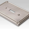 Imperial Bead Brushed Nickel Cast - 3 Toggle Wallplate