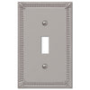 Imperial Bead Brushed Nickel Cast - 1 Toggle Wallplate - Wallplate Warehouse