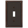 Imperial Bead Aged Bronze Cast - 1 Toggle Wallplate - Wallplate Warehouse