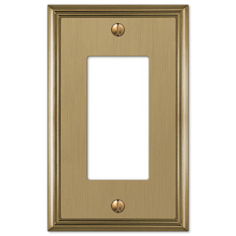 Metro Line Brushed Bronze Cast - 1 Rocker Wallplate - Wallplate Warehouse