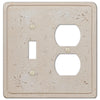 Faux Stone Cream Resin - 1 Toggle / 1 Duplex Outlet Wallplate - Wallplate Warehouse