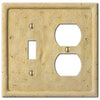 Faux Stone Ivory Resin - 1 Toggle / 1 Duplex Wallplate