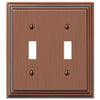 Steps Antique Copper Cast - 2 Toggle Wallplate - Wallplate Warehouse