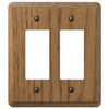 Contemporary Medium Oak Wood - 2 Rocker Wallplate - Wallplate Warehouse