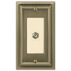 Continental Brushed Brass Cast - 1 Cable Jack Wallplate - Wallplate Warehouse