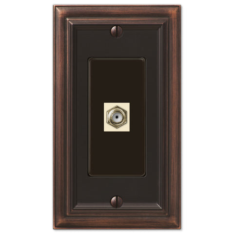 Continental Aged Bronze Cast - 1 Cable Jack Wallplate - Wallplate Warehouse