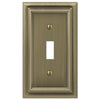Continental Brushed Brass Cast - 1 Toggle Wallplate - Wallplate Warehouse