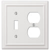 Continental White Cast - 1 Toggle / 1 Duplex Outlet Wallplate - Wallplate Warehouse