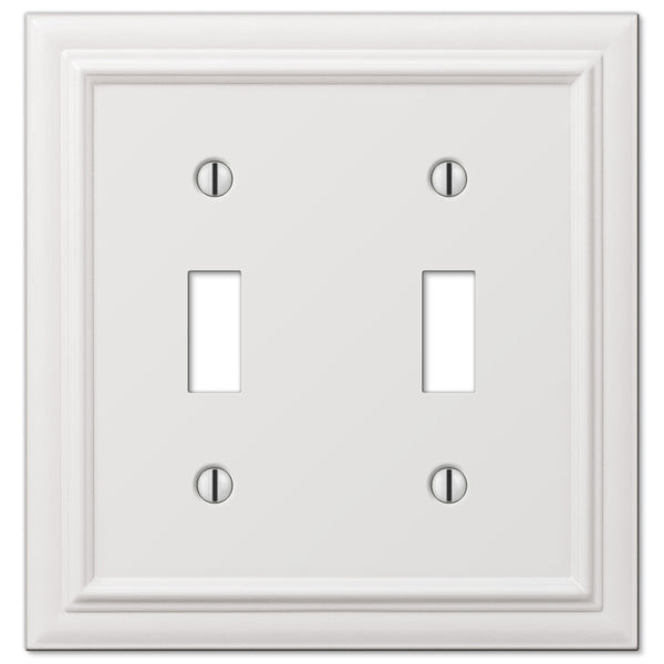Continental White Cast - 2 Toggle Wallplate - Wallplate Warehouse