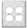 Diamond Plate Aluminum - 2 Duplex Outlet Wallplate - Wallplate Warehouse