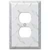 Diamond Plate Aluminum - 1 Duplex Outlet Wallplate - Wallplate Warehouse