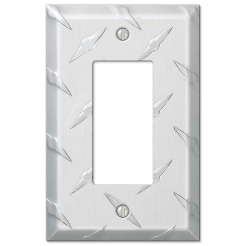 Diamond Plate Aluminum - 1 Rocker Wallplate - Wallplate Warehouse