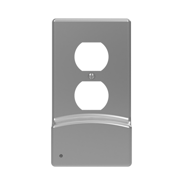 LumiCover LED Night Light & Dual USB Charger - Duplex - Nickel