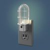 Industrial Cage LED Automatic Nickel Night Light