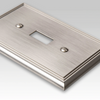 Metro Line Brushed Nickel Cast - 2 Toggle Wallplate