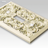 Filigree Antique White Cast - 1 Cable Jack Wallplate