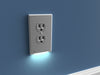 LumiCover LED Night Light - Duplex - Nickel - Wallplate Warehouse LCR - CCDO - N 070686771709 Night Lights
