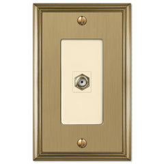 Metro Line Brushed Bronze Cast - 1 Cable Jack Wallplate