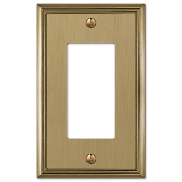 Metro Line Brushed Bronze Cast - 1 Rocker Wallplate - Wallplate Warehouse 77RBZHB 070686585580 1 Rocker